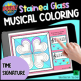 Valentines Day Music Activities- Stained Glass Coloring - 