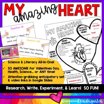 Preview of My Amazing Heart Science Research, Health & Literacy All-in-One