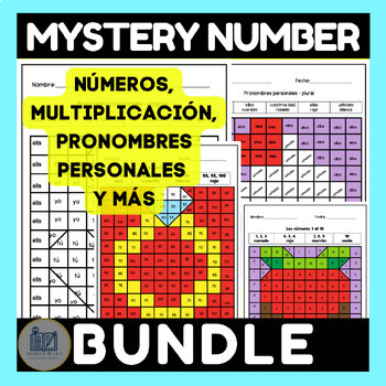Preview of Valentines Day in Spanish - Mystery Picture Activity - Bundle