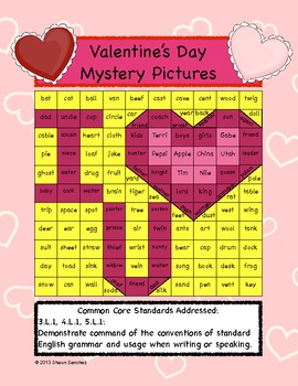 Valentine's Day Mystery Pictures- Common Core Aligned by FourthandGoal