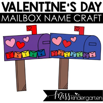Preview of Kindergarten Valentine's Day Craft Valentine Day Name Craft & Bulletin Board
