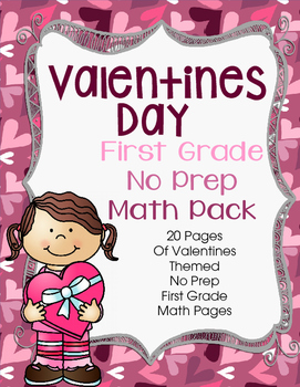 Preview of Valentines Day No Prep First Grade Math