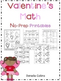 Valentine's Day No Prep Kinder Math Packet