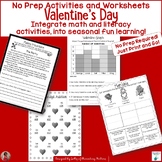 Valentine's Day Activities  Reading  Writing  and Math No 