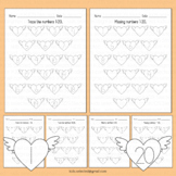 Valentines Day Number Tracing 1-20 Math Worksheet Activiti