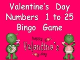 Valentines Day Numbers 1-25 Bingo Game-  Kindergarten