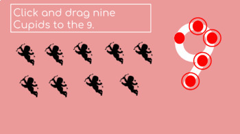Preview of Valentines Day Numbers 1-9, Cupid. LIFE SKILLS! Google Slides Click and Drag!
