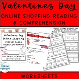 Valentines Day Online Shopping Reading & Comprehension Worksheets