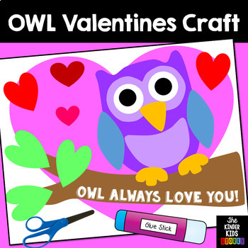 Preview of Valentines Day Owl Craft