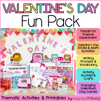 Preview of Valentine's Day Activities, Crafts, Bulletin Board, Cards, Games, Writing & Math