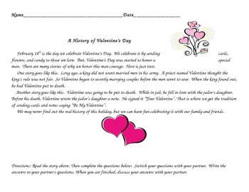 Preview of Valentine's Day Packet 1-3 grades