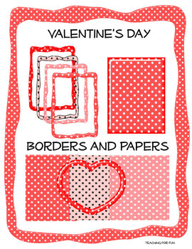 Preview of Valentine's Day Papers and Borders Clipart PU and CU OK