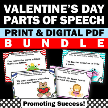 Preview of Valentines Day Grammar Parts of Speech Review Nouns Verbs Adjectives Adverbs