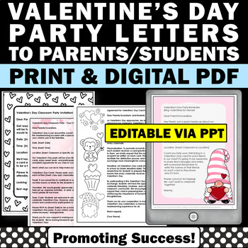 Preview of Valentines Day Party Letter to Parents Valentine Parent Letter Template Editable