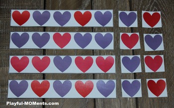 Preview of Valentine's Day Pattern Activity Heart Shape Math Puzzle Game - Classroom Party