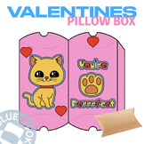Valentines Day Pillow Box Printable Craft, Love Cat Envelope