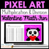 Valentines Day Pixel Art Math Pictures  - 2 & 3 Digit Mult