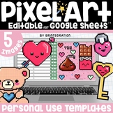 Valentines Day Pixel Art Template DIY Editable Digital Res