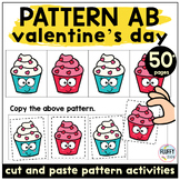 Valentines Day Preschool AB Patterns Worksheets for Fine M