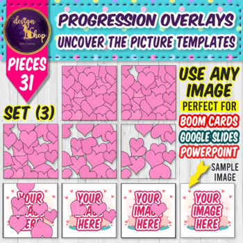 Preview of Valentines Day Progression Overlay Templates For Picture Mystery Set 3