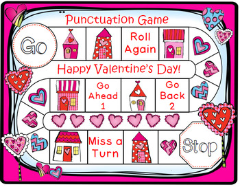 Valentine's Day Punctuation Game - 40 Task Cards / Game Board / Answer Key