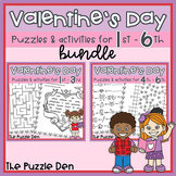 Valentine's Day Puzzle Pack BUNDLE - for grades 1 to 6