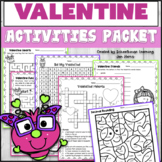 Valentines Day Puzzles Mazes and More Activity Packet