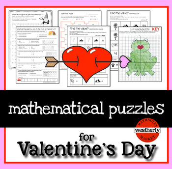 Preview of Valentines Day Puzzles for algebra