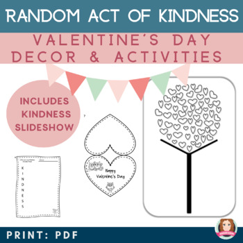 Preview of Valentine's Day Random Act of Kindness Activity Packet (Video & QR Codes)