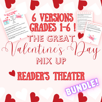 Preview of Valentines Day Reader's Theater Set 6 Levels Heart Fluency Read ELA Fun February