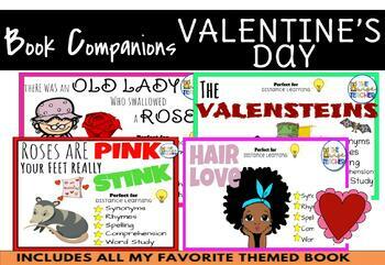 Preview of Valentines Day Reading Comprehension NO-PREP BUNDLE! Phonics Spelling Vocabulary