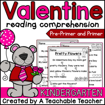 Preview of Valentines Day Reading Comprehension for Kindergarten