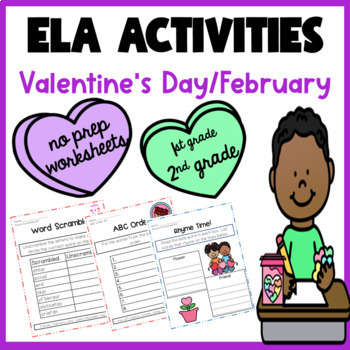 Preview of Valentines Day Reading and Writing Activities l Valentines Day Worksheets