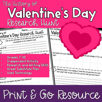 Preview of Valentines Day Research Hunt