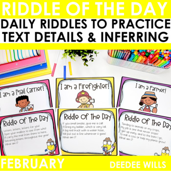 Preview of Valentines Day Riddle of the Day | Community Helpers and More February Riddles