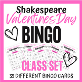 Valentines Day SHAKESPEARE Bingo x 35 class set