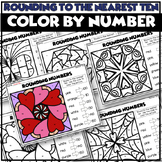 Valentines Day Rounding to the Nearest Ten Coloring Worksheets