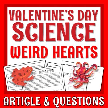 Preview of Valentines Day SCIENCE Activity Compare Weird Animal Hearts NO PREP