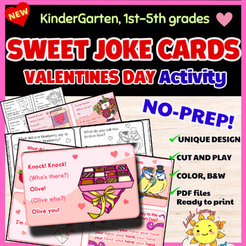 Preview of Valentines Day SWEET JOKE CARDS |Feb Love St.Patricks Activity, Art and Game