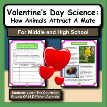 Preview of Valentines Day Science Activity: Animals Attract A Mate and Courtship Behavior
