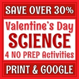 Valentines Day Science Activity Bundle Set of 4 NO PREP Stations