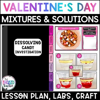 Preview of Valentines Day Science Lab Activities | Mixtures Solutions 5th Grade