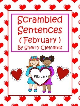 Preview of Valentines Day Scrambled Sentences | Sentence Building | Cut and Paste