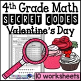 Valentines Day Secret Code Math Worksheets 4th Grade Common Core