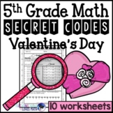Valentines Day Secret Code Math Worksheets 5th Grade Common Core