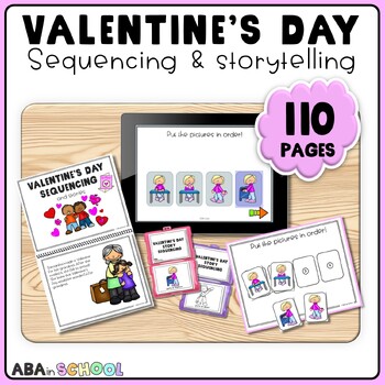 Preview of Valentines Day Story Sequencing Wh Questions Visuals - Listening Comprehension