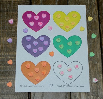 Preview of Valentine's Day Shape Activity - Fine Motor Counting Math Skills - Party Game