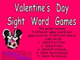 Valentine's Day Sight Word Games- PrePrimer, Primer, 1st, 