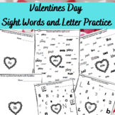 Valentines Day Sight Words and Letter Practice Sheets - Se