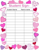 Valentines Day Sign-in Sheet